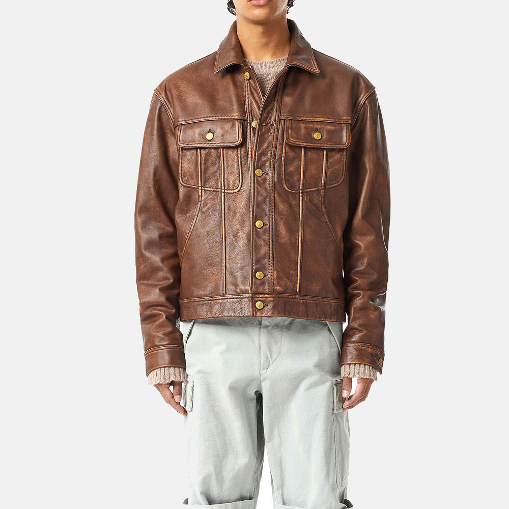 Buy Diesel cracked leather jacket | James Carrey