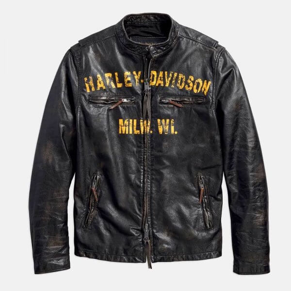 Forge Distressed Slim Fit Mens Leather Jacket Harley-Davidson
