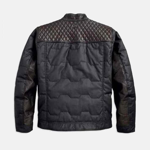 Mens Quilted Red Leather Accent Leather Jacket Harley-Davidson