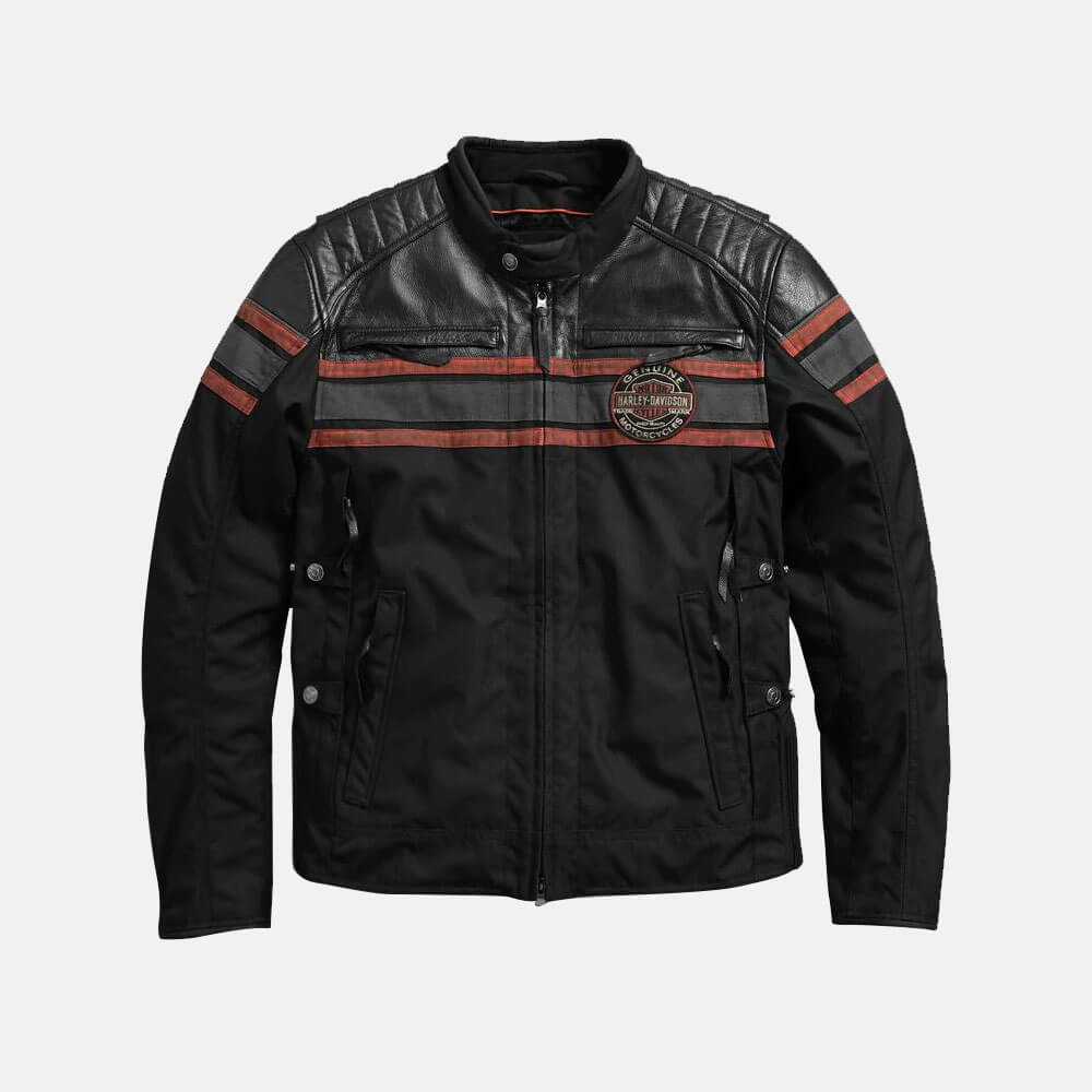 Rutland Harley-Davidson Men's Triple Vent System Leather Canvas Jacket