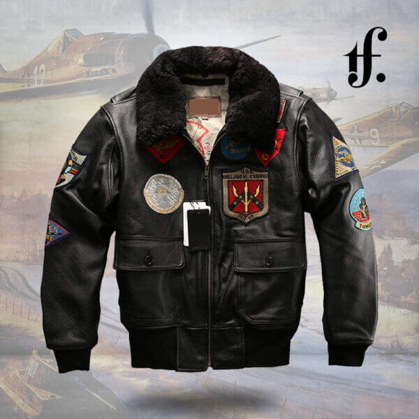Fur Collar Genuine Leather Pilot Jacket