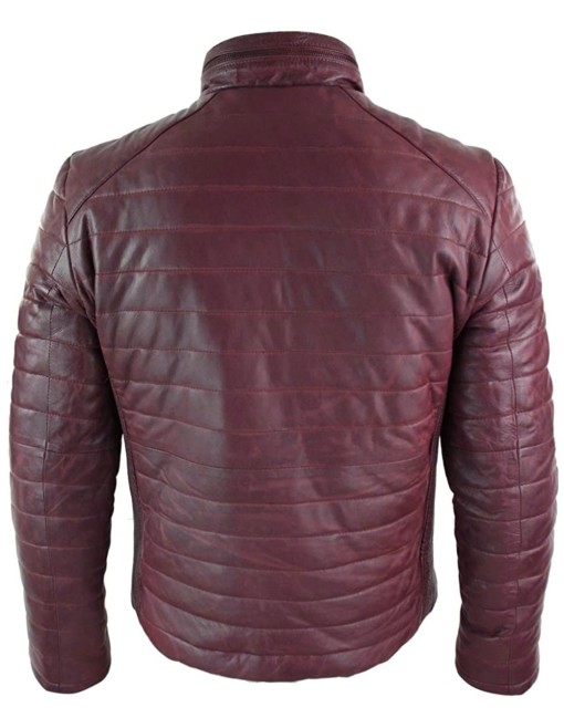 Mens Soft Puffer Leather Jacket1