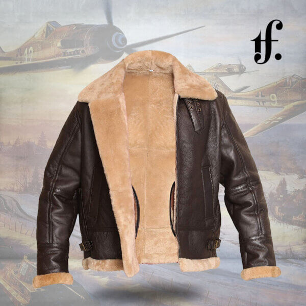 RAF Aviator Bomber Real Shearling Real Leather Jacket