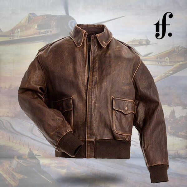 a2 jacket copy.jpgBrown Real Leather Mens Bomber Flight Jacket